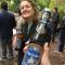 Nikki and free beer which we got at lunch